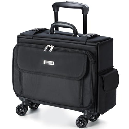 Rolling Laptop Bag 15.6 Inch, Ballistic Nylon Wheeled Briefcase for Men Women, Professional Rolling Work Bag, Underseat Carry On Business Case, 360 Spinner Wheels, Accordion File Office Bag