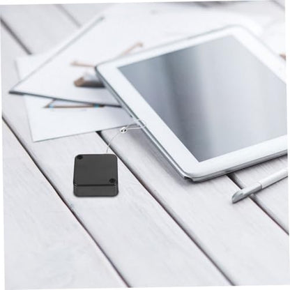 Vaguelly 3pcs Automatic Retractable Cable Holder Box Hasp Latch Lock Cable Tether Case for Remote Control Laptop Wire Box for Security