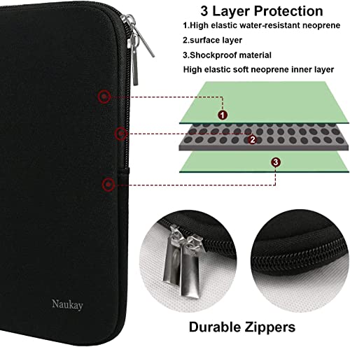 Laptop Bag 15 Inch, Resistant Neoprene Sleeve/Notebook Computer Pocket Case | Laptop Sleeve, Computer Cover/Tablet Briefcase Carrying Bag Compatible Asus/Dell/Fujitsu/HP/Sony/Toshiba/Acer- (Black) - color: Black, size: 15 inch
