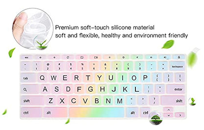 Keyboard Cover for HP x360 14" Chromebook, 14-db/ca/ak/DA 14B-CA 14a-na, 14 G2 G3 G4 G5, HP Chromebook 11 G2, G3, G4, G5, G6 EE G7EE Keyboard Skin, Colorful Rainbow - color: Colorful Rainbow