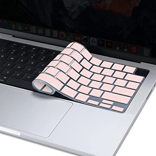 MOSISO Keyboard Cover Skin Compatible with MacBook Air 15 inch M3 M2 | A3114 A2941/Air 13.6 A3113 A2681/Pro 14/16 M4 M3 M2 M1, Chalk Pink - color: Chalk Pink