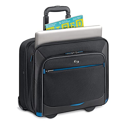 Solo New York Active Rolling Overnight Laptop Bag. Business Travel Rolling Overnighter Case for Women and Men. Fits up to 16 inch laptop - Black, 15" x 16" x 7" (TCC902-4/20)