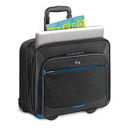 Solo New York Active Rolling Overnight Laptop Bag. Business Travel Rolling Overnighter Case for Women and Men. Fits up to 16 inch laptop - Black, 15" x 16" x 7" (TCC902-4/20)
