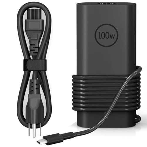 100W USB C Laptop Charger for Dell Computer Charger Type C Gan Ultra Slim | Adapter for Dell Precision 5680 Latitude XPS 14 Inspiron 14 16 5000 7000 Power Cord