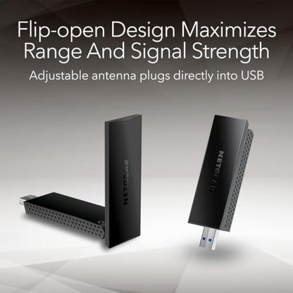 NETGEAR Nighthawk WiFi 6 USB 3.0 Adapter (A7500) – AX1800 Dual-Band Wireless Gigabit Speed (Up to 1.8Gbps) – Works with Any WiFi 6 or WiFi 5 Router Or Mesh System - for Windows PC - style: WiFi 6, 1.8Gbps