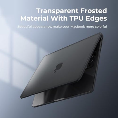 BlueSwan Anti-Cracking Case for MacBook Pro 16 inch M5-M1 Pro/Max 2026-2021 | Anti-Scratch Protective Hard Case, Soft TPU Bumper, Drop Protection, Sturdy and Durable, Business & Travel, Frosted Black - color: Frosted Black, size: Pro 16-inch (2026-2021)