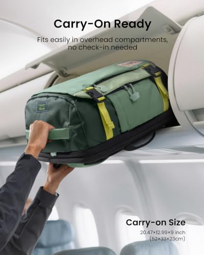 tomtoc Travel Backpack, TSA Friendly Flight Approved Carry-on Luggage Hand Water-resistant Lightweight Business Rucksack - color: Moss Green, size: 28L