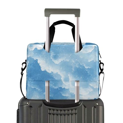 Laptop Zipper Case Portable Crossbody Messenger with Handle and Shoulder Strap 15.6 inch Computer Case Cloud Blue Sky
