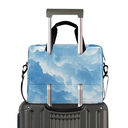 Laptop Zipper Case Portable Crossbody Messenger with Handle and Shoulder Strap 15.6 inch Computer Case Cloud Blue Sky