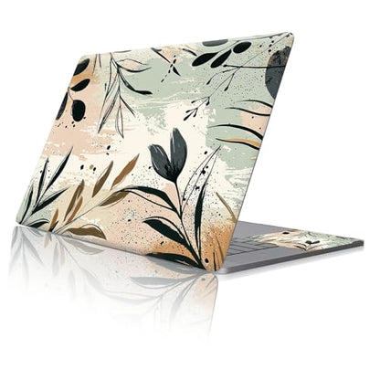 Reusable Universal Laptop Skin Sticker, Cut to Fit for 11.6–15.6 Inch Laptops, Waterproof Protective Film, No-Residue - Botanical Leaves - color: Botanical Leaves