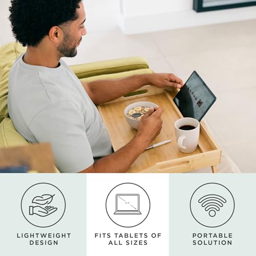 ROSSIE HOME Wood Bed Tray – Natural Bamboo, Fits 17.3” Laptops - color: Natural Bamboo, size: Extra Large