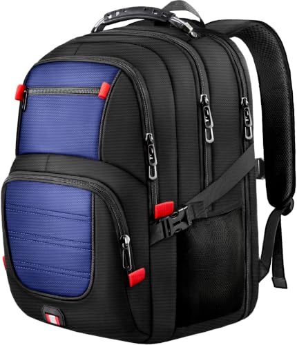 18.4-19" Extra Large Laptop Backpack with LifetimeWarranty, Gaming Laptop Travel Bag, 55L TSA Friendly Travel Backpack for Men Women, Airline Approved Work Computer Bag, Blue - color: Blue, size: 18.4 Inch（21.6"x15.4"x9.8"）