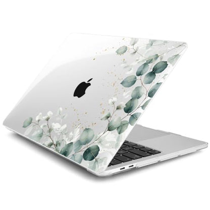 Batianda LumiArt Case for MacBook Pro 13 inch 2020 2022, Greenery Leaves | Fits Model A2338 M2 M1 A2251 A2289,1.2mm Slim Lightweight Hard Shell Cover, Scratch Resistant,4-in-1 Accessories Bundle - color: Greenery Leaves