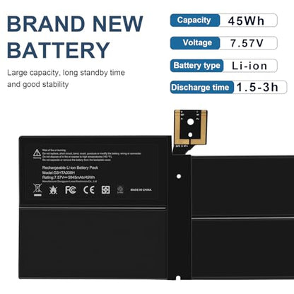 Futurebatt G3HTA038H Battery for Microsoft Surface Pro 5th 1796（2017） Series Pro 6 1807 1809 1796（2018） Series Core i5 i7 m3 Series FJU-00001 FKG-00001 FKJ-00001 LJJ-00001 KJT-00015 KJU-00015 Series - size: G3HTA038H 11.22 5.47 0.73in