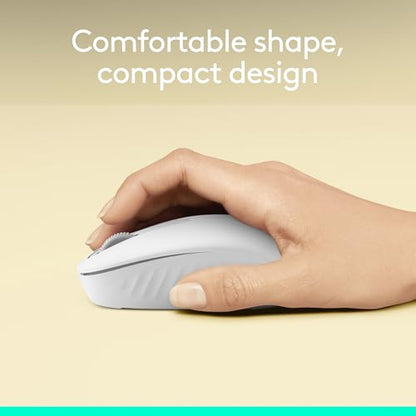 Logitech M196 Compact Ambidextrous Bluetooth Wireless Mouse - Off White | Bluetooth connectivity, no USB receiver, quiet clicks, 3 non-customizable buttons, 12-month battery life, PC Mac compatible - color: White