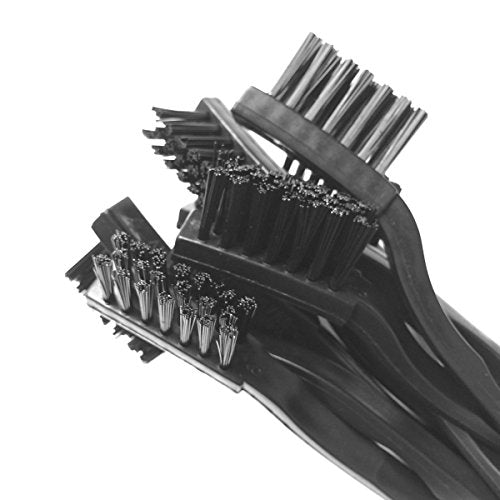 Lantee 10 Pcs Black 3 Row Conductive Fibers Bristles Plastic Handle Durable Anti Static ESD Safe Brushes for Cleaning PCB Board, Phone, Keyboard, Laptop, Freezer, Floor, Window, BGA Repair Soldering