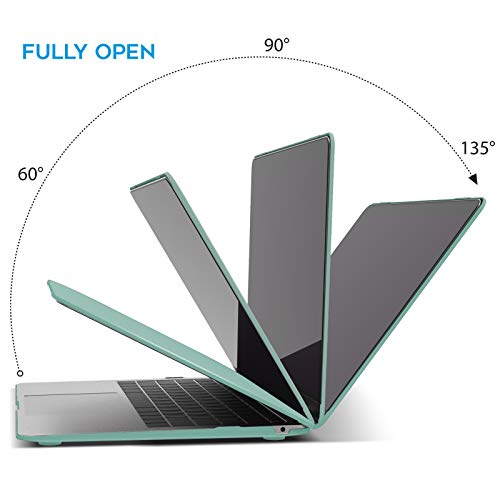 IBENZER Compatible with New MacBook Air 13 inch Case 2022 2021 2020 M1 A2337 A2179 A1932, Plastic Hard Shell Case with Keyboard Cover for Mac Retina Display with Touch ID, Green, MMA-T13GN+1A - color: Green