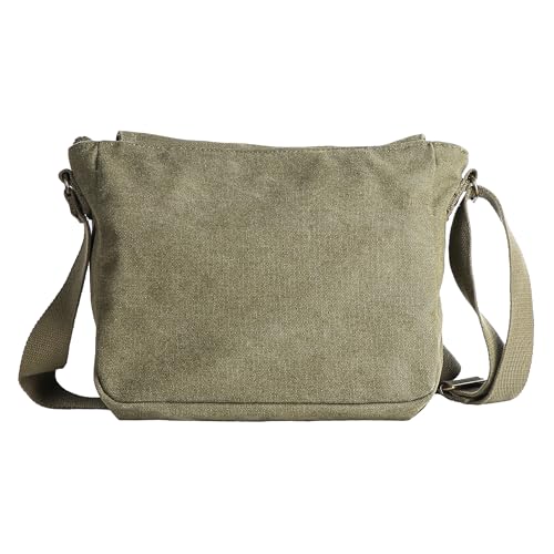 School Canvas Messenger Bag - Crossbody Shoulder Bag Vintage Satchel