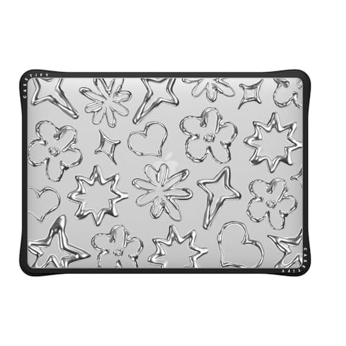 CASETiFY Impact MacBook Pro 13" (M1/M2/Intel) Case [Cushioned Impact Corners/Scratch-Resistant/Anti-Slip Grip] - Chrome Doodles - Clear Black - color: Chrome Doodles, size: MacBook Pro 13