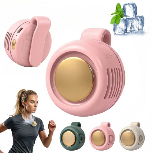 Brabantia Portable Mini Clip On Fan, Clip-On Bladeless Fan For Shirt with 3 Speeds Mini Portable Fan for Waist Clips Suitable for Outdoor, Office, Travel, Sporting (Pink) - color: Pink