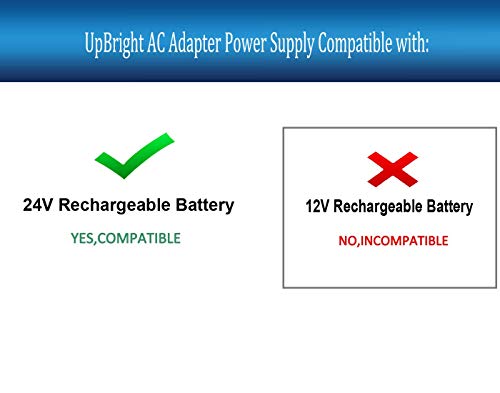 UpBright 24V AC/DC Adapter Compatible with Hyper HPR350 24 Volt Battery Powered Youth Dirt Bike Ride On Toy Vehicle Electric Motorcycle HPR 350 HYP-350-1000 Rechargeable Power Supply Charger (Barrel)