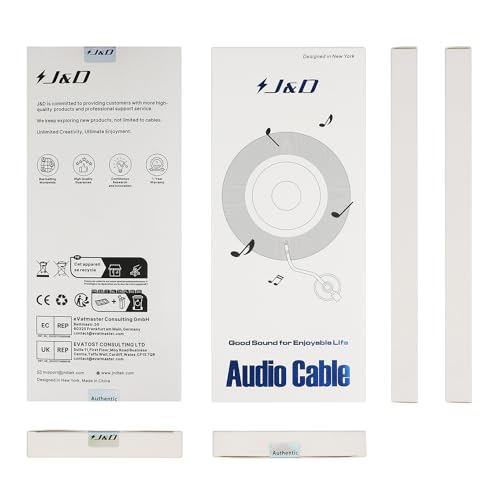 J&D 1/4 inch to 3.5 mm Headphone Adapter, 3.5 mm 1/8 inch TRS Female to 6.35 mm TRS Male Stereo Audio Extension Cable with Heavy Duty Aluminum Alloy Shell, 9 Feet - size: 9 Feet