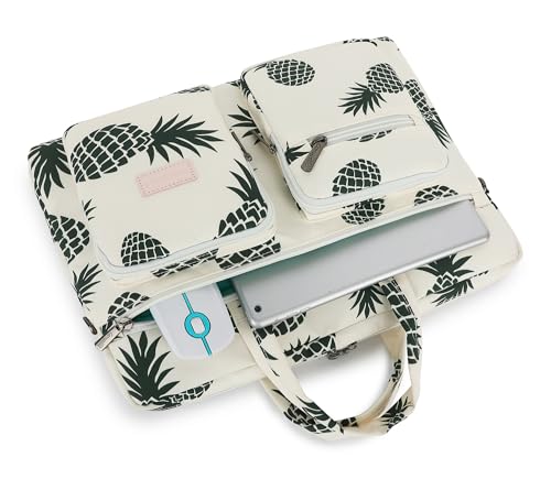 Muti-Pockets Laptop Case Bag,Rebound Bubble Cushioned Laptop Briefcase Shoulder Bag Fits 15.6 inch-16 inch Laptop(Pineapple) - color: Pineapple(muti-pockets)