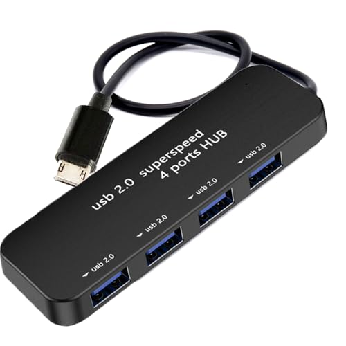 4-Port USB 2.0 Hub, Micro USB OTG Expander with HS8836AB Chip, 480Mbps Data Speed, Bus-Powered with Over-Current Protection, Plug and Play for Raspberry Pi, Older Android Tablets, PC & More - style: 4 USB Ports
