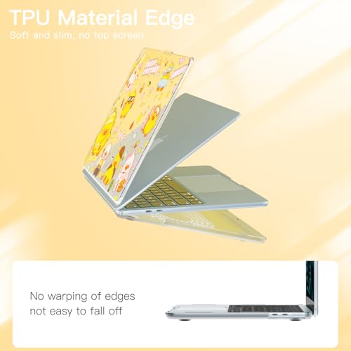 Batianda Premium Clear TPU Case for New MacBook Air 13.6" M5/M4/M3/M2 with Fun Pattern, Ultra-Slim Lightweight Protective Shell with Anti-Yellowing, Scratch Resistance & TPU Keyboard Cover, Cute Duck - color: Cute Duck