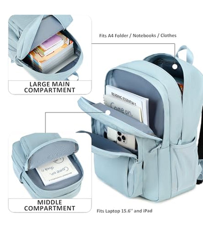 abshoo Classical Basic Womens Travel Backpack For College Men Water Resistant Bookbag (LightsteelBlue) - color: Lightsteelblue, size: 16.5 Inc