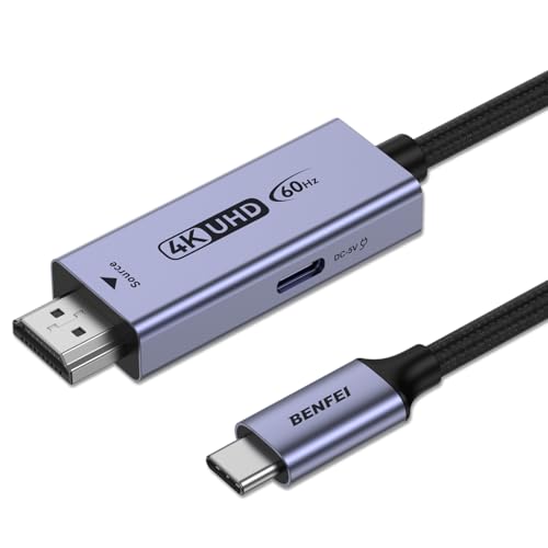 BENFEI HDMI to USB C Cable 6 feet 4K@60Hz, Unidirectional HDMI (Source) to USB-C (Display) Adapter for MacBook, Steam Deck, PS5/4, Nintendo Switch, AR/XR, Portable Monitors