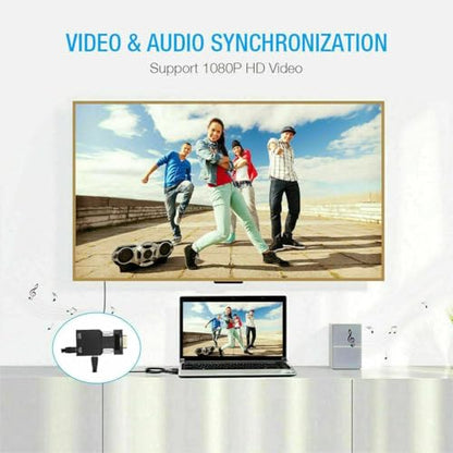VGA Male to HDMI Female Adapter Converter with Audio,(PC VGA Source Output to TV/Monitor with HDMI Connector), Active 1080p Video Dongle adaptador for Computer,Laptop,Projector