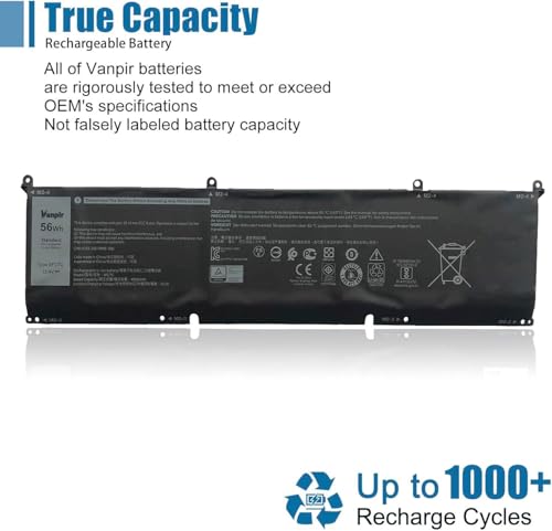 8FCTC Laptop Battery Compatible with Dell XPS 15 9500 Precision 5550 Alienware M15 R3 R4 M17 R3 R4 Series Notebook 69KF2 08FCTC 70N2F 070N2F 0P8P1P 0DVG8M 0M59JH 11.4V 56Wh 4650mAh - size: 11.8*2.14*0.17 inch 8FCTC