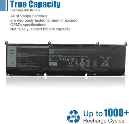 8FCTC Laptop Battery Compatible with Dell XPS 15 9500 Precision 5550 Alienware M15 R3 R4 M17 R3 R4 Series Notebook 69KF2 08FCTC 70N2F 070N2F 0P8P1P 0DVG8M 0M59JH 11.4V 56Wh 4650mAh - size: 11.8*2.14*0.17 inch 8FCTC