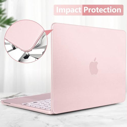 Batianda CrystalMist Case for MacBook Neo 13 Inch 2026, Frosted Blush | 4-in-1 Bundle Official Color Matched, Frosted Translucent Shell, Anti-Fingerprint Matte Finish, Slim Lightweight Protection - color: Matte Blush
