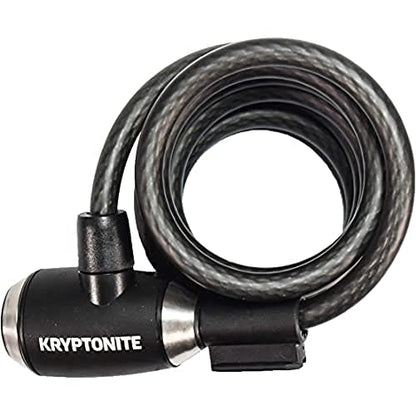 Kryptonite KryptoFlex Bike Lock Cable, 6FT Long 10mm Thick Heavy Duty Braided Steel Cable Anti-Theft Security Lock for Outdoor Equipment, Combination/Key Bike Lock - style: 6' Key