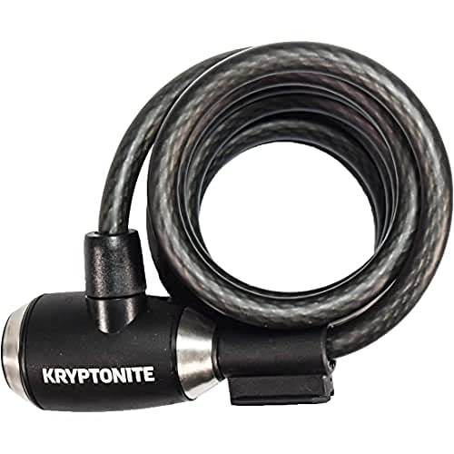 Kryptonite KryptoFlex Bike Lock Cable, 6FT Long 10mm Thick Heavy Duty Braided Steel Cable Anti-Theft Security Lock for Outdoor Equipment, Combination/Key Bike Lock - style: 6' Key