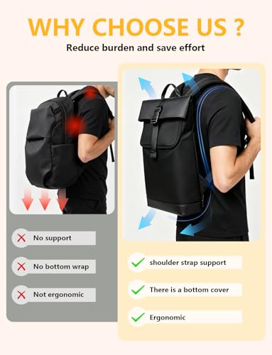Lightweight Laptop Backpack 17Inch for Women & Men Professional Business Computer Bag with Back Cushioning Carry on Waterproof Travel Computer Backpack Resistant Travel Work Citywalk Black - color: Black