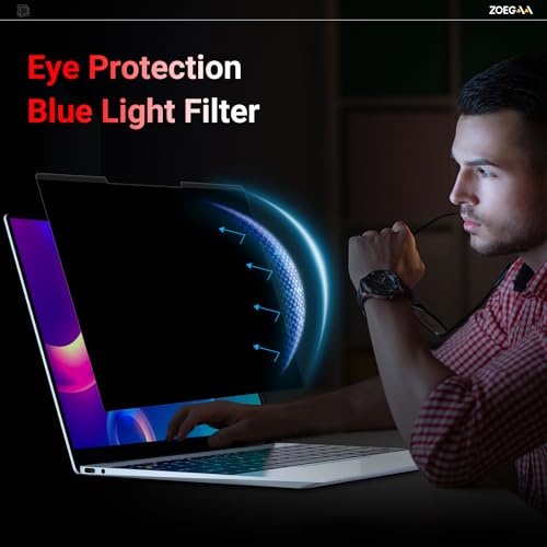 ZOEGAA Laptop Privacy Screen Protector 13.3 Inch 16:9 Aspect Ratio. | 1 Install Ways; Anti Bule Light/Glare; Compatible With HP Dell Lenovo Samsung Thinkpad - size: Magnetic 13.3 inch (16:9)