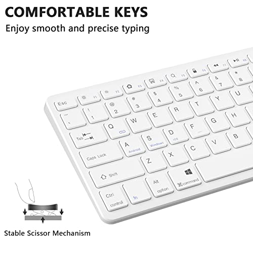 TaIYanG Bluetooth Keyboard for iPad Wireless Keyboard Compatible with iPad 10th/10.2(9th/8th/7th Generation), Air 5th/4th, Pro 11/12.9, 9.7, Mini and All Bluetooth Devices (White) - color: White