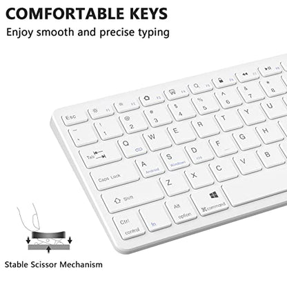 TaIYanG Bluetooth Keyboard for iPad Wireless Keyboard Compatible with iPad 10th/10.2(9th/8th/7th Generation), Air 5th/4th, Pro 11/12.9, 9.7, Mini and All Bluetooth Devices (White) - color: White