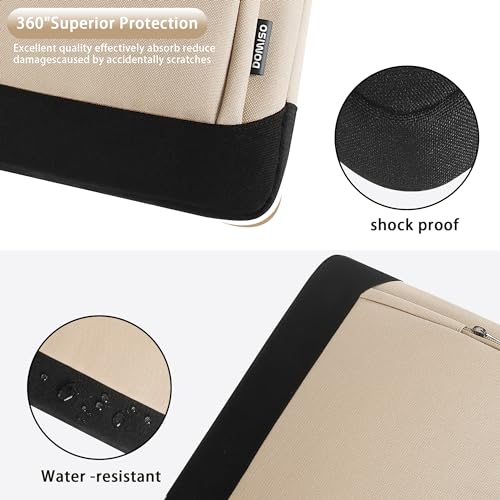 DOMISO 15-15.6 Inch Laptop Bag Business Briefcase Laptop Case Compatible with Lenovo 15.6" Ideapad 330/16" MacBook Pro/HP EliteBook 850 G3/Envy x360 15/Latitude 3580/Asus,Beige - color: Beige, size: 15 - 15.6 Inch