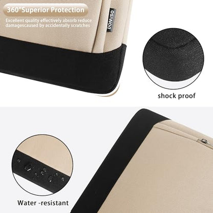 DOMISO 15-15.6 Inch Laptop Bag Business Briefcase Laptop Case Compatible with Lenovo 15.6" Ideapad 330/16" MacBook Pro/HP EliteBook 850 G3/Envy x360 15/Latitude 3580/Asus,Beige - color: Beige, size: 15 - 15.6 Inch