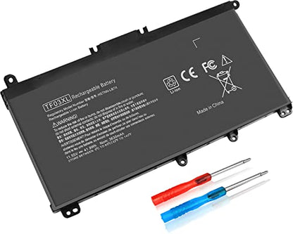 TF03XL 920070-855 Battery for HP Pavilion 15-CC 15-CD 14-CD 14M-CD 15-BF 15-CC023CL 17-AR050WM 15-cc154cl 15-CC060wm 15-CD040WM 14-BF050WM 14m-cd0001dx 14m-cd0003dx 920046-421 920046-121 - size: 7.5 x 4 x 0.25 inches TF03XL BATTERY