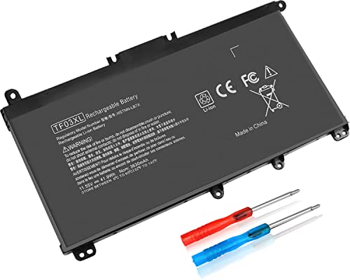 TF03XL 920070-855 Battery for HP Pavilion 15-CC 15-CD 14-CD 14M-CD 15-BF 15-CC023CL 17-AR050WM 15-cc154cl 15-CC060wm 15-CD040WM 14-BF050WM 14m-cd0001dx 14m-cd0003dx 920046-421 920046-121 - size: 7.5 x 4 x 0.25 inches TF03XL BATTERY
