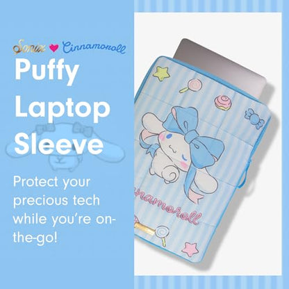 Sonix x Sanrio | Puffy Laptop Sleeve | 15-16 Inch, Quilted Pillow Puffer Laptop Carrying Case, Computer Sleeve | Cinnamoroll Lovely Ribbons - color: Cinnamoroll Lovely Ribbons