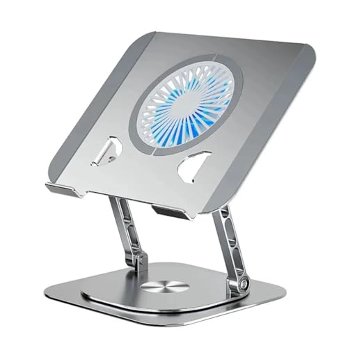 Laptop Stand 360° Rotatable Aluminum Tablet Cooling Stand With Folding fan Radiator Stand Lift