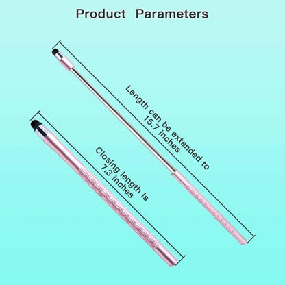 Extra Long Telescopic Stylus Pen for Touch Screens – Retractable Extendable Stylus with Precision Flocking Tip, Universal Compatibility with iPad/iPhone/Android, Lightweight & Durable (Pink) - color: Pink