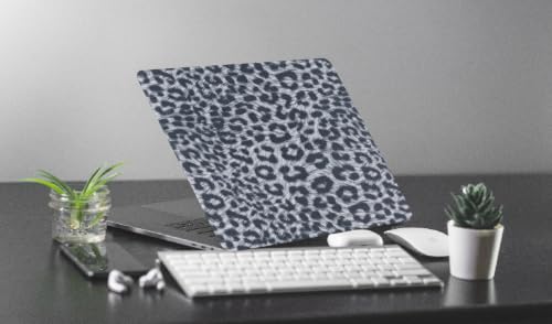 Leopard Case for MacBook Air 13 inch 2026-2022 M5/M4/M3/M2 Logo Cutout | Glitter Cheetah Print PU Leather Hardshell Case & Keyboard Cover for Mac Air 13.6 inch A3449 A3240 A3113 A2681, Black - color: 01 Black Leopard Print