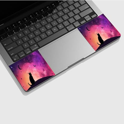 Universal Laptop Skin Sticker with 2 Wrist Pad Skins, Waterproof Scratch Resistant Vinyl Laptop Cover Decal, Cut to Fit for 11–15.6 Inch MacBook HP Dell Lenovo, Cat Purple Sky - color: Cat Purple Sky